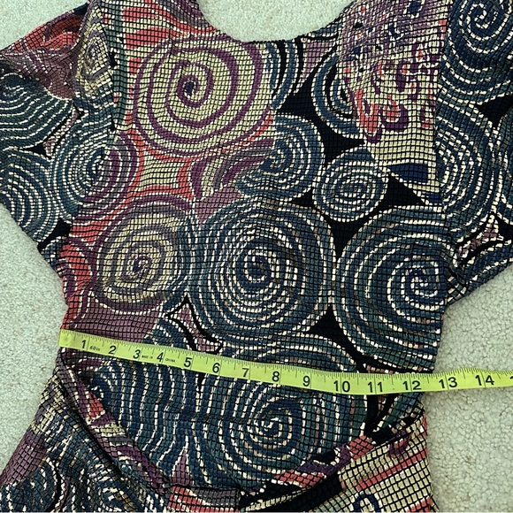 Cache Vintage XS/Small Petite 80-90s Geometric Dolman Sleeve Party Dress - Picture 10 of 16